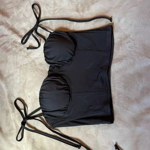 Black Tie Shoulder Corset Crop Top from SHEIN